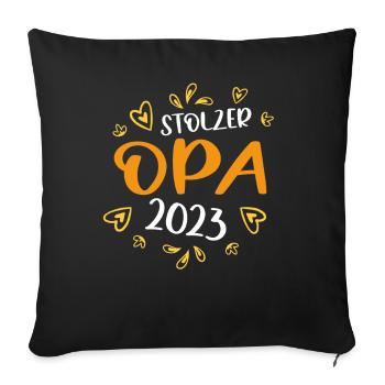Stolzer frischgebackener Opa - Sofakissenbezug 45 x 45 cm - Schwarz - Vorne