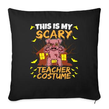 C’est mon effrayant professeur Costume School Halloween - Housse de coussin décorative 45 x 45 cm - noir - Devant