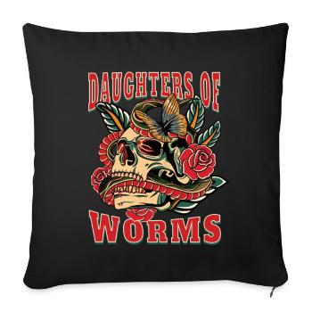 Worms Frau Geschenk daughters of Worms Frauen - Sofakissenbezug 45 x 45 cm - Schwarz - Vorne