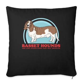 Basset Hound Dogs | Dog Owner Gift - Sofa pillowcase 17,3'' x 17,3'' (45 x 45 cm) - black - Front
