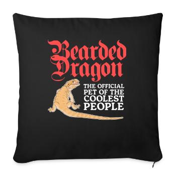 Bearded Dragons Owner Reptiles Gift - Sofa pillowcase 17,3'' x 17,3'' (45 x 45 cm) - black - Front