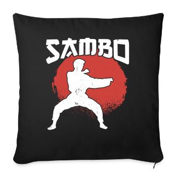 Entraînement au sambo Entraîneur d’arts martiaux Arts martiaux - Housse de coussin décorative 45 x 45 cm - noir - Devant