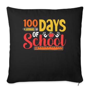 100 Days School Team Funny Sayings Sweet - Sofa pillowcase 17,3'' x 17,3'' (45 x 45 cm) - black - Front
