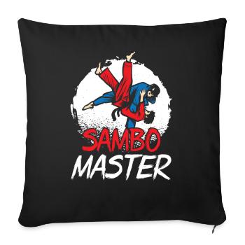 Sambo Master Arts Martiaux Arts Martiaux Formation - Housse de coussin décorative 45 x 45 cm - noir - Devant