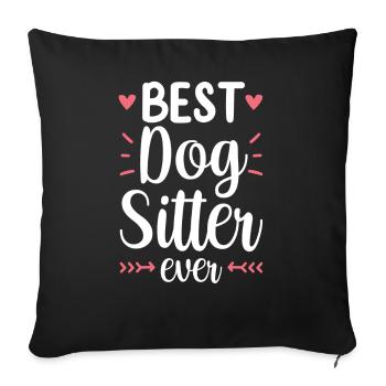 Meilleur Dog Sitter Ever Dog Dog Sitting - Housse de coussin décorative 45 x 45 cm - noir - Devant