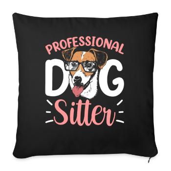Dog Sitter professionnel Dog Dog Sitting - Housse de coussin décorative 45 x 45 cm - noir - Devant