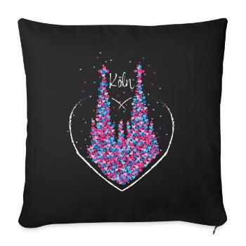 Cologne Cathedral Red Cologne Cologne Kölle Colonia Carnival - Sofa pillowcase 17,3'' x 17,3'' (45 x 45 cm) - black - Front
