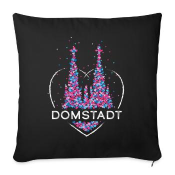 Köln Kölner Dom Domstadt Karneval Fastelovend - Sofakissenbezug 45 x 45 cm - Schwarz - Vorne