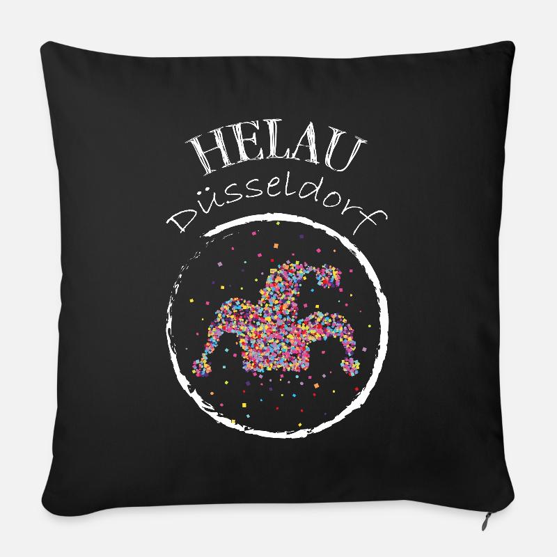 Helau Düsseldorf Düsseldorfer Karneval Narr - Sofakissenbezug 45 x 45 cm - Schwarz