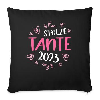 stolze frischgebackene Tante Nichte - Sofakissenbezug 45 x 45 cm - Schwarz - Vorne