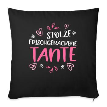 stolze frischgebackene Tante Nichte - Sofakissenbezug 45 x 45 cm - Schwarz - Vorne