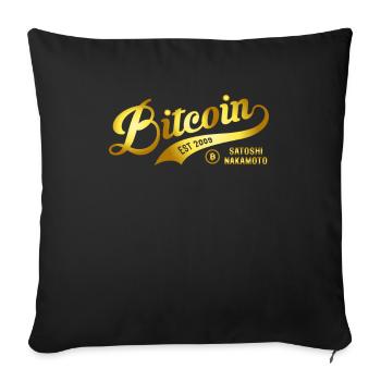 Bitcoin Est 2009 Satoshi Nakamoto Blockchain - Sofa pillowcase 17,3'' x 17,3'' (45 x 45 cm) - black - Front