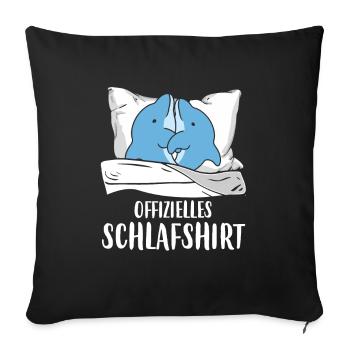 Chemise de couchage officielle Pyjama Dauphin - Housse de coussin décorative 45 x 45 cm - noir - Devant