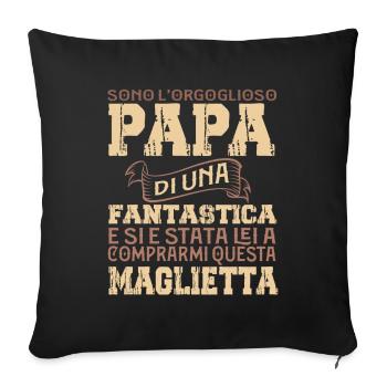 Papa d’une fille fantastique Famille - Housse de coussin décorative 45 x 45 cm - noir - Devant
