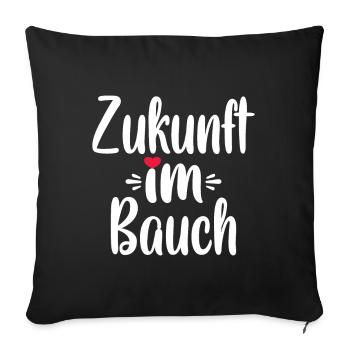 Zukunft Im Bauch - Schwangerschaft Schwanger Baby - Sofakissenbezug 45 x 45 cm - Schwarz - Vorne