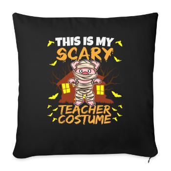 C’est mon effrayant professeur Costume School Halloween - Housse de coussin décorative 45 x 45 cm - noir - Devant