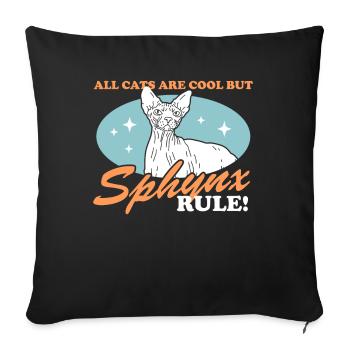 Sphynx Cat Cat Owner Cat Owner Gift - Sofa pillowcase 17,3'' x 17,3'' (45 x 45 cm) - black - Front
