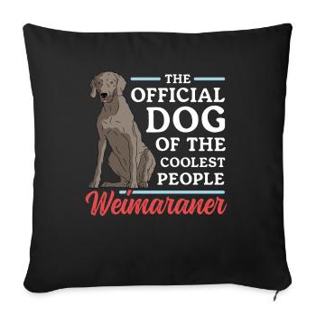 Chiens Weimaraner | Cadeau de propriétaire de chien - Housse de coussin décorative 45 x 45 cm - noir - Devant