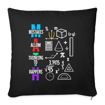 Mistakes Allow Thinking To Happen - Sofa pillowcase 17,3'' x 17,3'' (45 x 45 cm) - black - Front