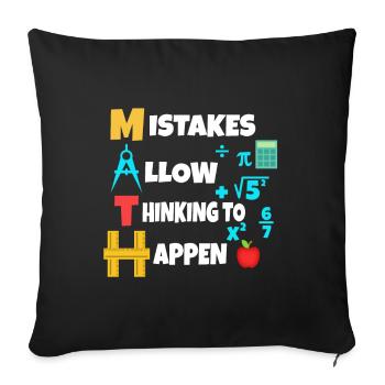 Dear math grow up and solve your own problems - Sofa pillowcase 17,3'' x 17,3'' (45 x 45 cm) - black - Front