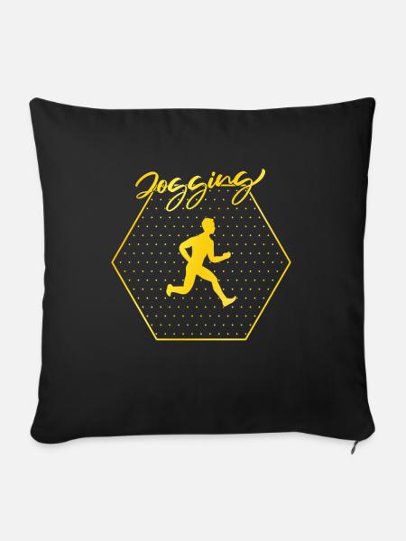 Joggen - Sofakissenbezug 45 x 45 cm - Schwarz