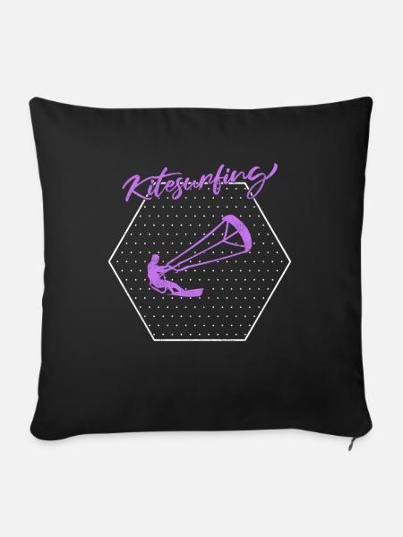 Kite surfen - Sofakissenbezug 45 x 45 cm - Schwarz