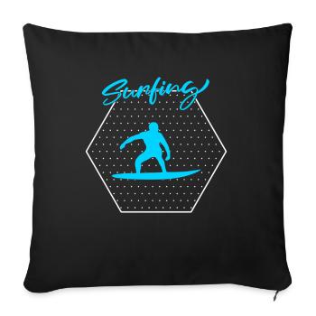 Surfing - Sofakissenbezug 45 x 45 cm - Schwarz - Vorne