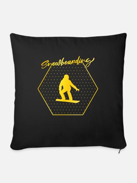 Snowboarding - Sofakissenbezug 45 x 45 cm - Schwarz