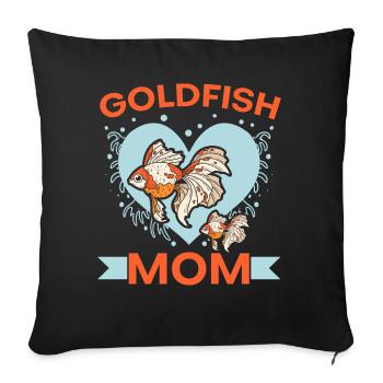 Poisson rouge Maman Aquariophile sous-marin Pisciculture - Housse de coussin décorative 45 x 45 cm - noir - Devant