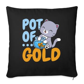 Goldpot Fish Aquarist Pisciculture Poissons rouges - Housse de coussin décorative 45 x 45 cm - noir - Devant