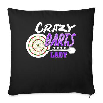 Darts Lady Dart Darts Darts Darts Player - Sofa pillowcase 17,3'' x 17,3'' (45 x 45 cm) - black - Front