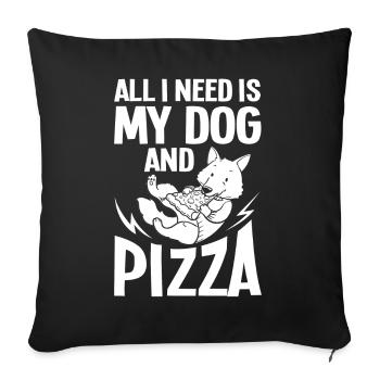 Pizza Dog Food Pizzeria Italian Puppies - Sofa pillowcase 17,3'' x 17,3'' (45 x 45 cm) - black - Front