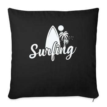 Surfing Surfing Surfboard Water Sports - Sofa pillowcase 17,3'' x 17,3'' (45 x 45 cm) - black - Front