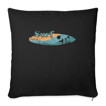 Surf Surfing Surfboard Water Sports - Sofa pillowcase 17,3'' x 17,3'' (45 x 45 cm) - black - Front