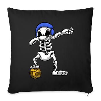 Wasserball-Teamplayer Dabbing Skeleton Wassersport - Sofakissenbezug 45 x 45 cm - Schwarz - Vorne