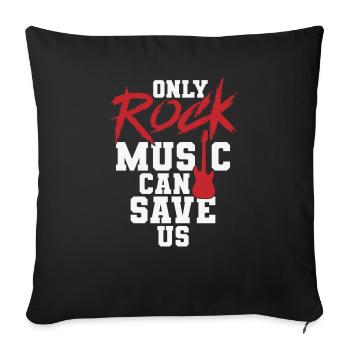 Only Rock Music can Save us Genre Guitar - Sofa pillowcase 17,3'' x 17,3'' (45 x 45 cm) - black - Front