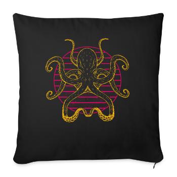 Oktopus - Sofakissenbezug 45 x 45 cm - Schwarz - Vorne
