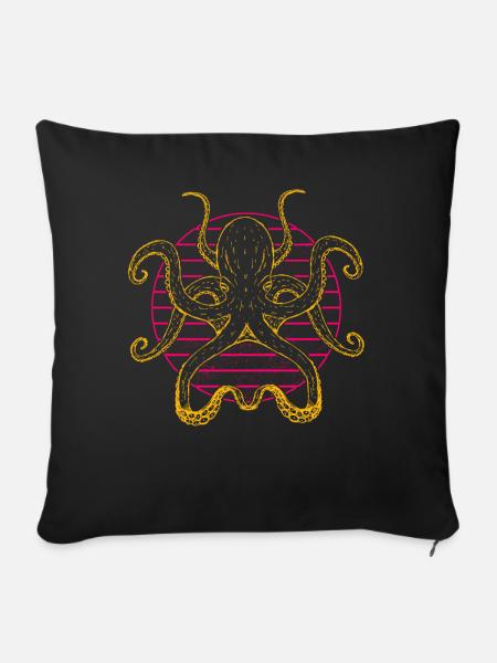 Oktopus - Sofakissenbezug 45 x 45 cm - Schwarz