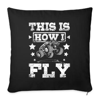 Voici comment je pilote monster truck - Housse de coussin décorative 45 x 45 cm - noir - Devant