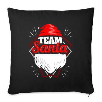 Team Santa With Santa's Hat For A Merry Christmas - Sofakissenbezug 45 x 45 cm - Schwarz - Vorne