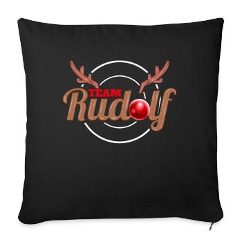 Team Rudolph With Rudolph's Nose For A Merry - Sofa pillowcase 17,3'' x 17,3'' (45 x 45 cm) - black - Front