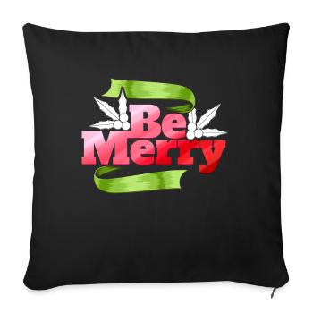 Be Merry Christmas The Mistletoe Christmas - Sofa pillowcase 17,3'' x 17,3'' (45 x 45 cm) - black - Front