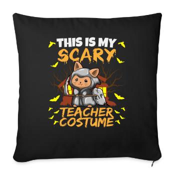 C’est mon effrayant professeur Costume School Halloween - Housse de coussin décorative 45 x 45 cm - noir - Devant