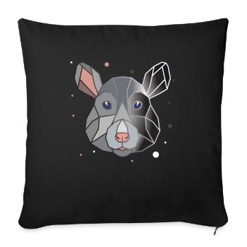Rat Polygon - Sofa pillowcase 17,3'' x 17,3'' (45 x 45 cm) - black - Front