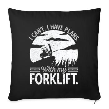 Forklift driver Forklift forklift driver Warehouseman - Sofa pillowcase 17,3'' x 17,3'' (45 x 45 cm) - black - Front