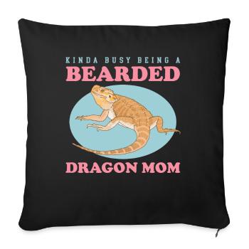 Bearded Dragon Mom Bearded Dragon Reptiles Gift - Sofa pillowcase 17,3'' x 17,3'' (45 x 45 cm) - black - Front