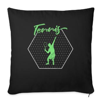Tennis - Housse de coussin décorative 45 x 45 cm - noir - Devant