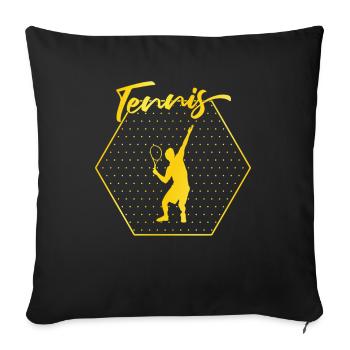 Tennis - Housse de coussin décorative 45 x 45 cm - noir - Devant
