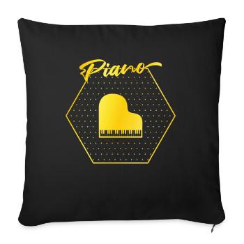 Piano - Housse de coussin décorative 45 x 45 cm - noir - Devant