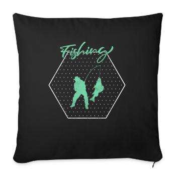 Angling - Sofa pillowcase 17,3'' x 17,3'' (45 x 45 cm) - black - Front